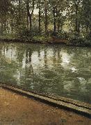 Gustave Caillebotte Riverside through the rain France oil painting artist